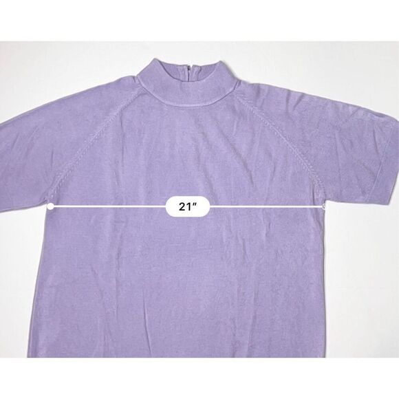 Draper's and Damon's Soft Spun Acrylic Mock Neck SS Lilac Sweater sz XL Everyday - Picture 5 of 9